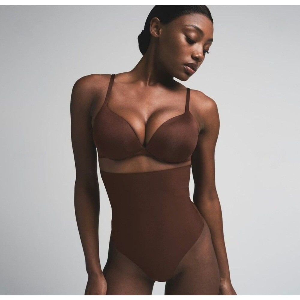 Skims Core Sculpt High-Waisted Thong Shapewear Womens Small Cocoa NWOT